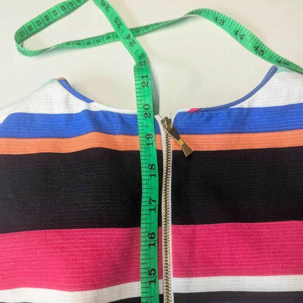Kate Spade Tropical Stripe Mariam Dress, Fully Lined, Gold Zipper, Size 2